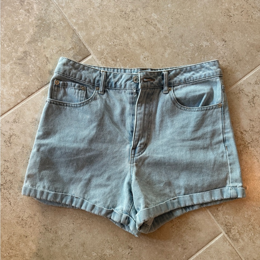 Forever 21 Light Blue High Waisted Jean Shorts
